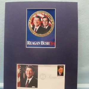 Ronald Reagan and George Bush win  the 1984 Presidential Election honored by the First day Cover of the Ronald Reagan stamp