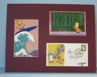 Till minne av Simpsons-serien och Bart Simpson-frimärkets första dagsomslag