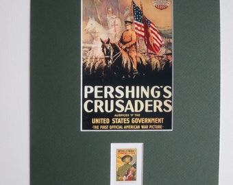 World War I - General John J. Pershing and the AEF & the stamp issued to honor the 100th Anniversary of World War I