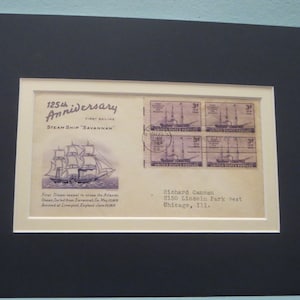 The Savannah is the First Steamship to Cross the Atlanic Ocean in 1819 & the First day Cover of its own stamp