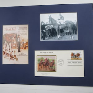 Honoring the Great Race Horse - Phar Lap & First Day Cover of Horse Racing stamp