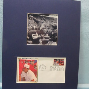 The Crimson Tide wins 1961 National Championship coached by Bear Bryant, famous Alabama Football Coach & First Day Cover of his own stamp