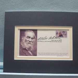 Walt Whitman - American Poet (Leaves of Grass) & First Day Cover of his own stamp