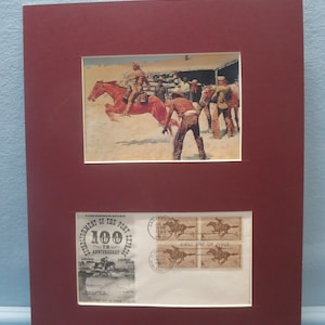 Federic Remington's painting honoring the Pony Express & First day Cover of the Pony Express stamp image 1