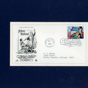 Famed Comic Strip - Prince Valiant and First Day Cover of his own stamp