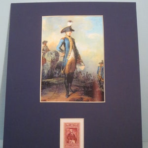 The American Revolution -  Marquis de Lafayette Arrives in America honored by his own stamp