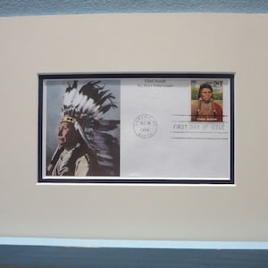 American Indians -  Chief Joseph of Nez Perce - &quot;I will fight no more forever!&quot; & First Day Cover of his own stamp