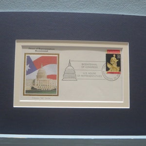 The United States House of Representatives & First day Cover of its 200th Anniversary stamp