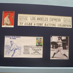 Hall of Famer and Detroit Tiger Great Ty Cobb & First Day Cover of his own stamp
