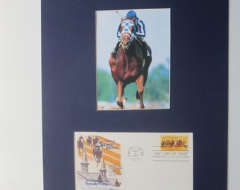 Triple Crown Winner Secretariat Wins the Kentucky Derby & First day Cover of the stamp for the 100th Anniversary of the Kentucky Derby
