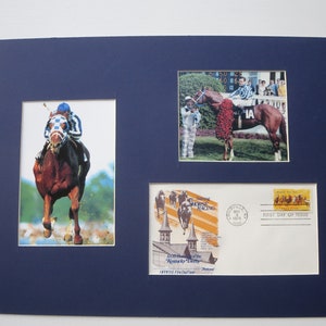 Triple Crown Winner Secretariat Wins the Kentucky Derby & First day Cover of the Kentuck Derby stamp