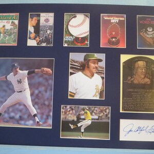 Jim &quot;Catfish&quot; Hunter helps win 1972-74 and 1977-78 World Series & his autograph