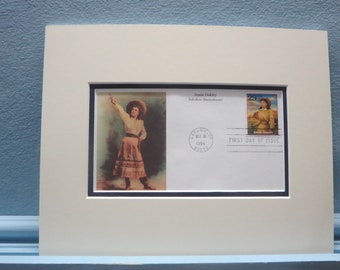 Sharpshooter Annie Oakley of Buffalo Bill's Wild West Show & First day Cover of the Annie Oakley stamp