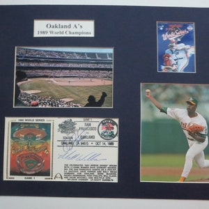 Oakland A&#39;s - 1989 World Series Champs and a Commemorative Cover with both Matt Williams & Dave Stewart autograph on it