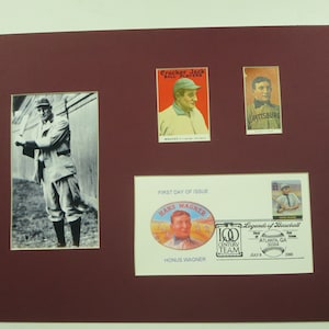 Hall of Famer and Pittsburgh Pirates Great Honus Wagner and First Day Cover of the Honus Wagner stamp