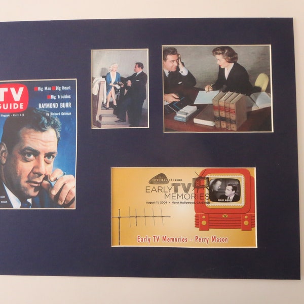 Raymond Burr in Perry Mason plus First Day Cover of the Perry Mason Show