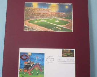 Cincinnati Reds host the First Night Baseball Game in history at Crosley Field & First Day Cover of Crosley Field