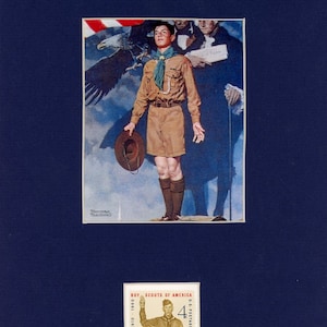 100th Anniversary of the Boy Scouts and Norman Rockwell&#39;s Eagle Scout and  the Boy Scouts Stamp in its honor