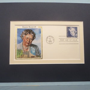 Eleanor Roosevelt, unsere erste UN-Botschafter, und am ersten Tag decken ihren Stempel