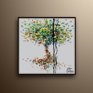 Tree 25 Original oil painting on canvas, Luxury thick layers tree of Life, Gives extremely good vibes, by Koby Feldmos image 1