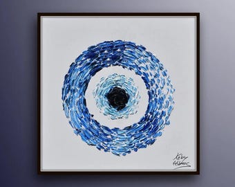 Böser Blick - 25"-Original Ölgemälde, Einzugsgeschenk, Dankeschön Geschenk, Geburtstagsgeschenk, Hochzeitsgeschenk, Koby F.