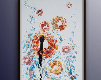 Pintura abstracta de 50 pulgadas, pintura al óleo original sobre lienzo, pintura al óleo original sobre lienzo, bellas artes, hecha a mano por Koby Feldmos