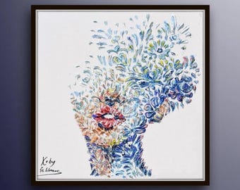 Abstrakte Frau 35"original Ölgemälde von Koby Feldmos