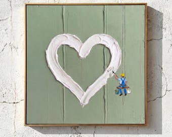 Heart in the Making — Original Oil Painting by Aaron S. | Contemporary Love Art on Canvas