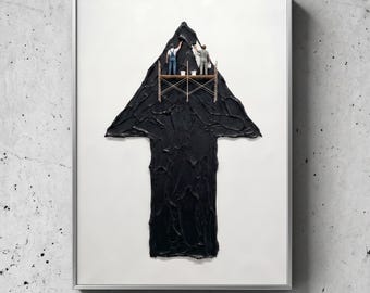 Obsidian Monument — Original Oil Painting by Aaron S. | Contemporary Abstract Art on Canvas