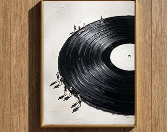 Vinyl Motion — Original Oil Painting by Aaron S. | Contemporary Abstract Art on Canvas