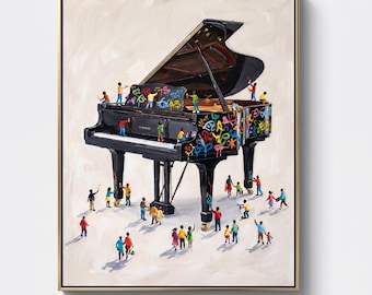 Graffiti Symphony — Original Oil Painting by Aaron S. | Contemporary Music Art on Canvas