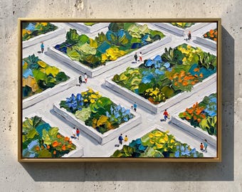 Calming Garden — Original Oil Painting by Aaron S. | Contemporary Pop Art on Canvas