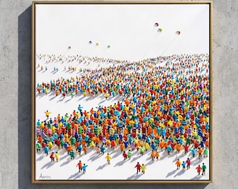 Kite Crowd — Original Oil Painting by Aaron S. | Contemporary Figurative Art on Canvas