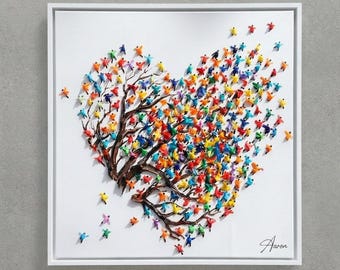 Rooted in Love Original Oil Painting by Sagi Aaron Contemporary Pop Art Black Woman Portrait on Canvas Modern Wall Art
