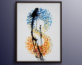 Abstract Painting 40 quot Lucky Number 8 Feng Shui , Hand made , impasto style , express shipping, By Koby Feldmos Israel