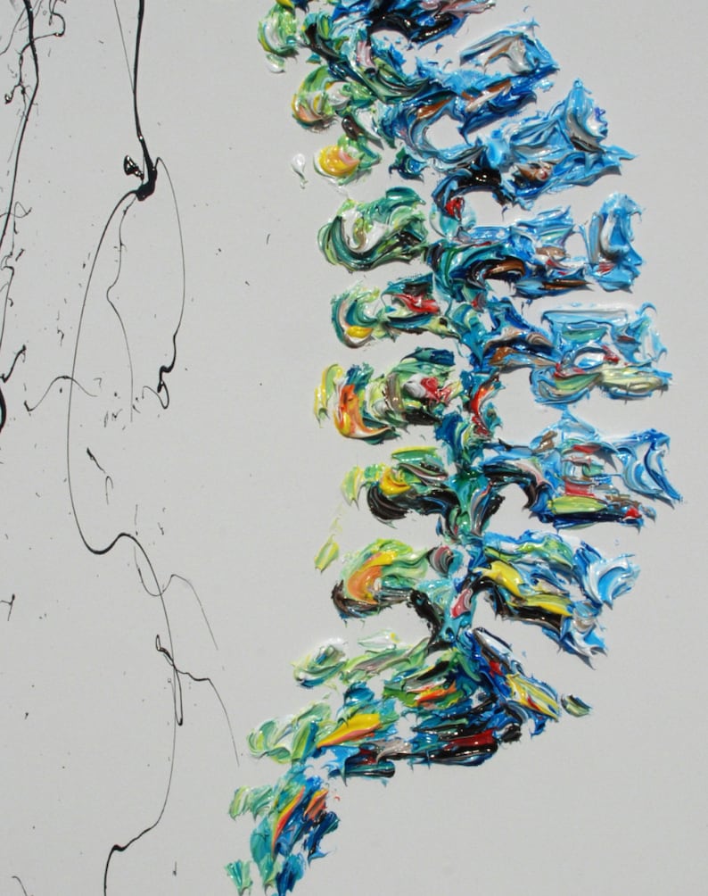 Spine ART 40 vertèbres Peinture peinture à l'huile sur toile, art, idée cadeau, couches épaisses, style moderne, par Koby Feldmos image 2