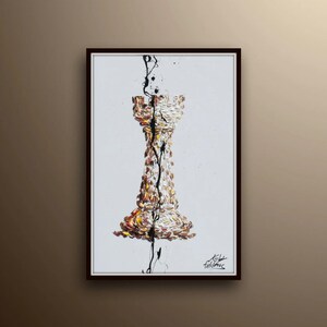 Chess Set 4 paintings- painting - Checkmate Original oil painting on canvas, office gift idea, gift for husband, by Koby Feldmos image 6