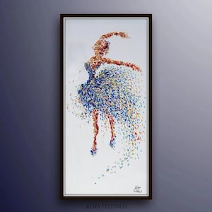 Ballerina Painting 50&quot; original painting on canvas, figure painting, thick oil paint, extremely special, Express Shipping, By Koby Feldmos