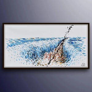 Crossing the Red Sea 50&quot; biblical narrative of the Exodus, the escape of the Israelites led by Moses - oil on canvas by Koby Feldmos