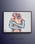 Hugging Couple 40", original oil painting on canvas, beautiful looks, thick texture, canvas painting made by Koby Feldmos product logo