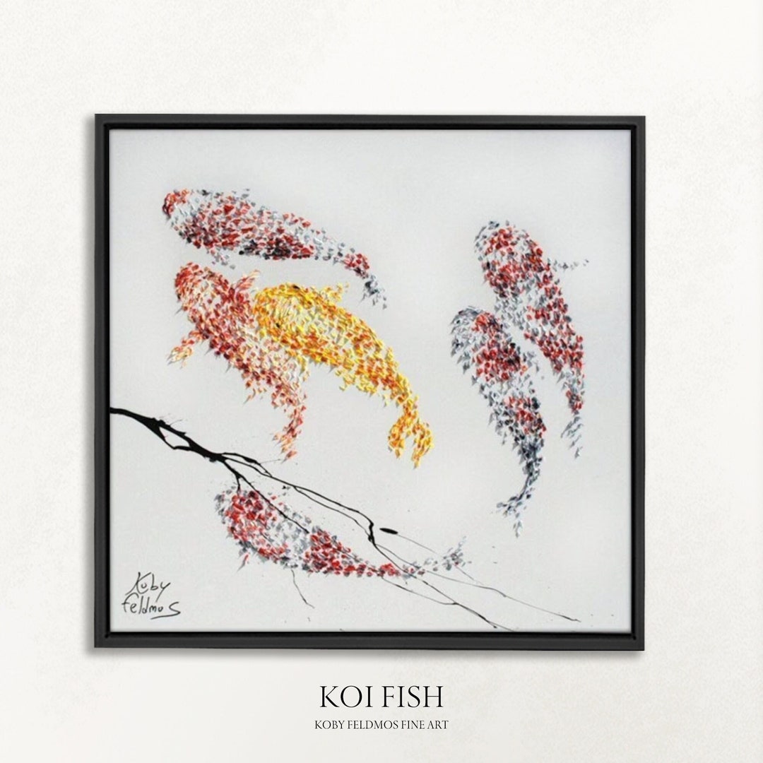 Painting 35 Koi Fish for Luck Feng Shui Painting - Etsy