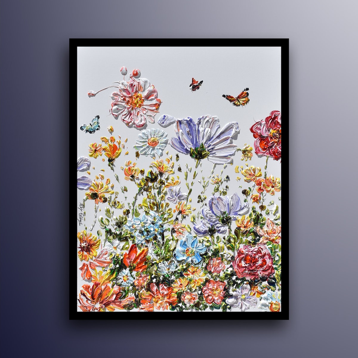 Beautiful Flowers 40" Original Oil Painting on Canvas, Thick Layers, Extremely Good Relaxing Vibes, by Koby Feldmos - Etsy