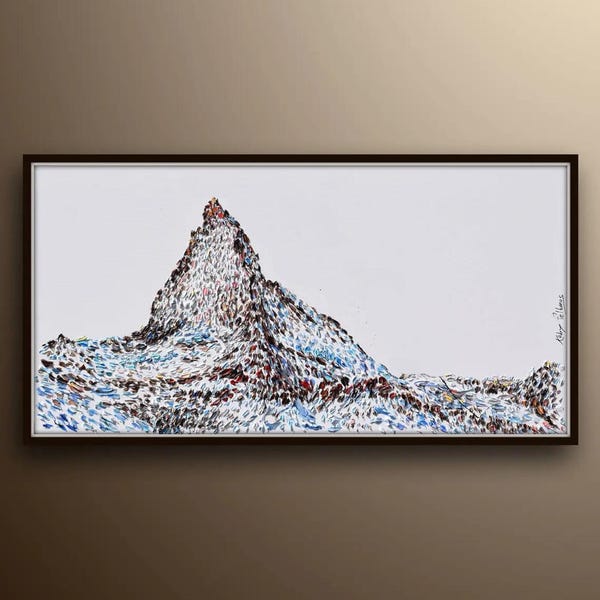 The Matterhorn Spectacular 60" oil painting of famous mountain of the Alps (between Switzerland and Italy) snow mountain landscape painting