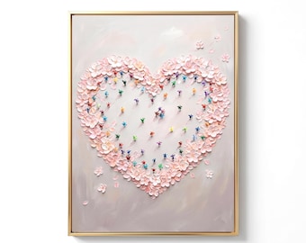 Blossom Heart Gathering — Original Oil Painting by Aaron S. | Contemporary Floral Art on Canvas