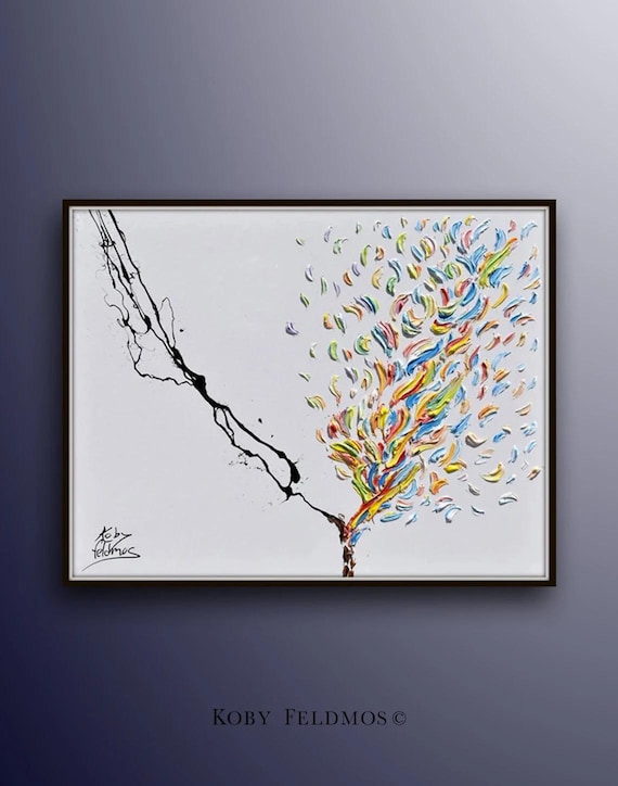 Decision Making 40" Amazing idea, beautiful texture and looks, original art on canvas by Koby Feldmos