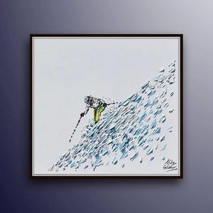 Ski 35&quot; Original modern art by Koby Feldmos
