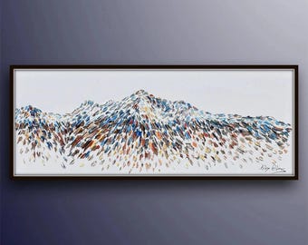 Longs Peak Mountain 152 cm , grosses Ölgemälde, Original handgemacht Ölgemälde von Koby Feldmos