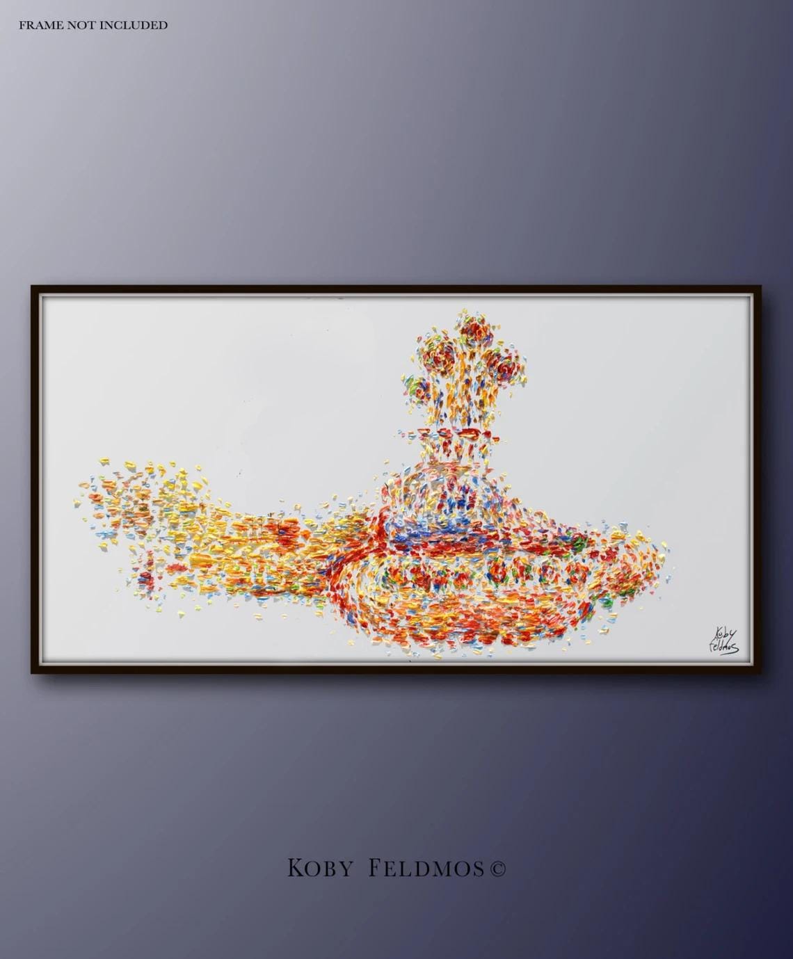 絵画 60インチ ビートルズ イエローサブマリン キャンバスに描かれた