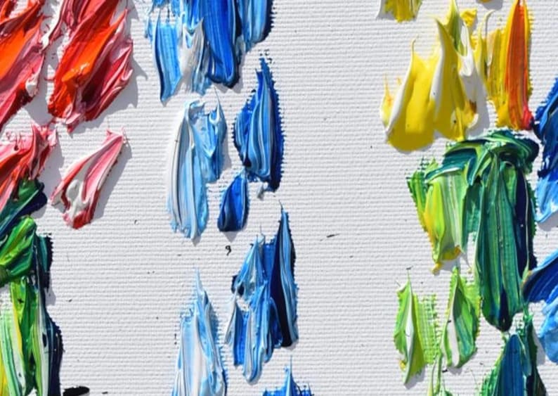 DNA 50" original oil Painting Gift for doctor, art for office, medical graduate, genetic code, science art, gene by Koby Feldmos image 2