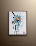 Painting  Feather 40" gift idea for all occasions original oil painting handmade by Koby feldmos